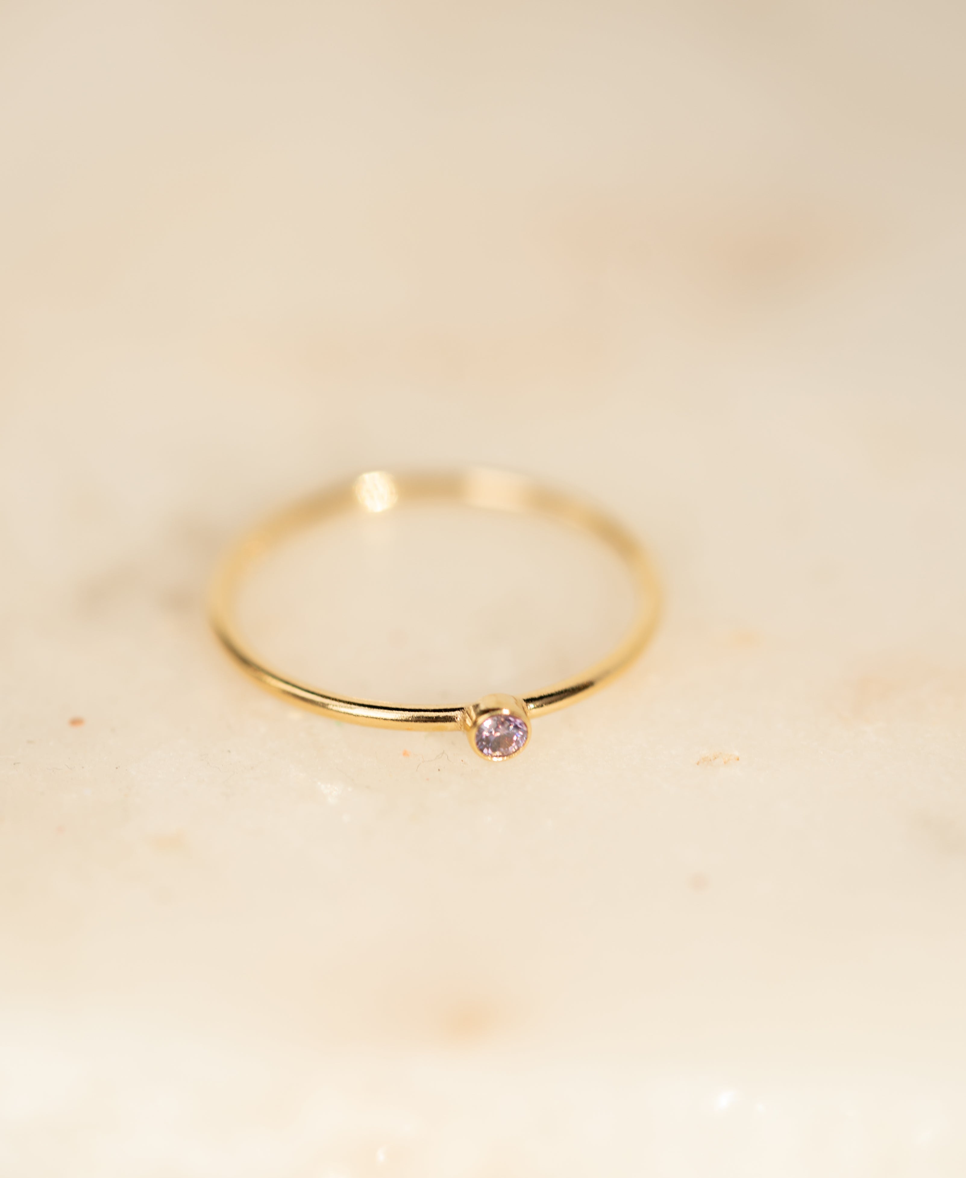 Purple CZ Gemstone Ring