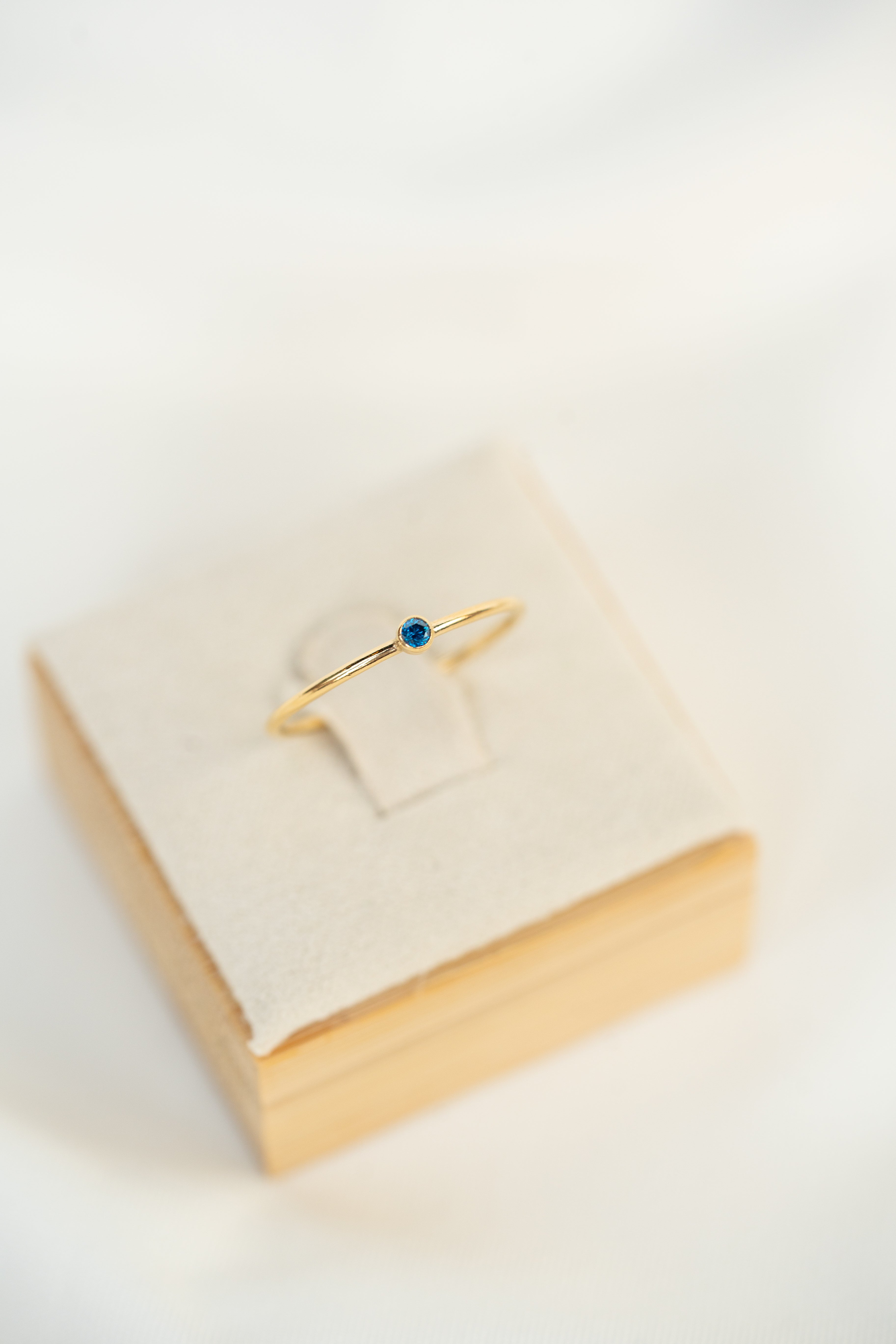 Swiss Blue CZ Gemstone Ring