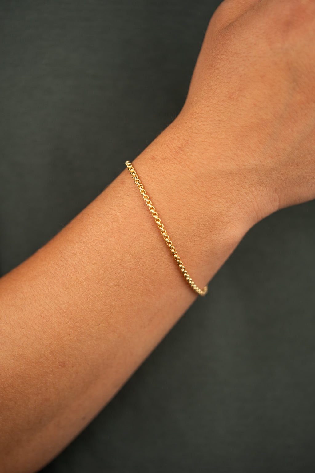 Men's Gold Box Chain Bracelet