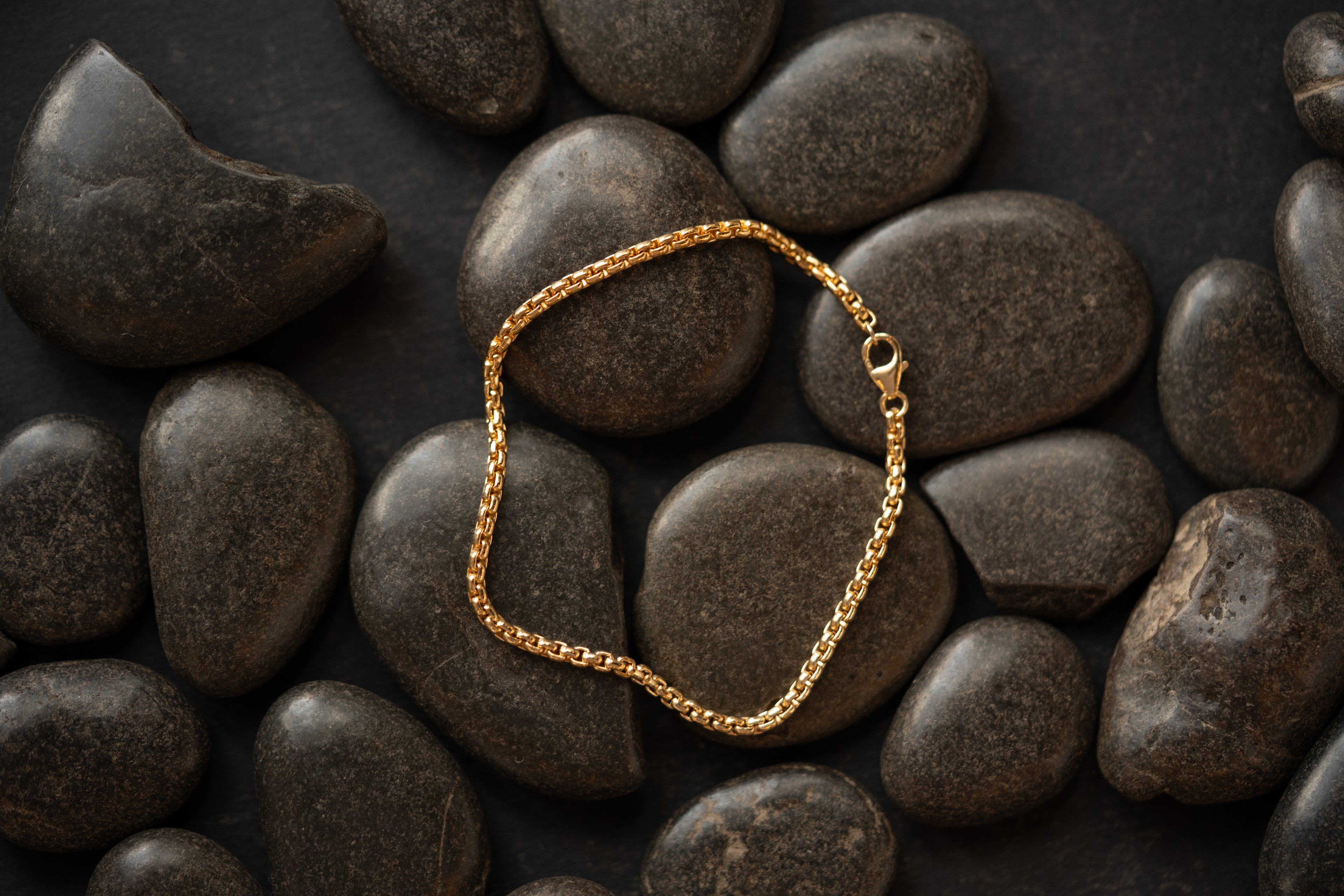 Men's Gold Box Chain Bracelet