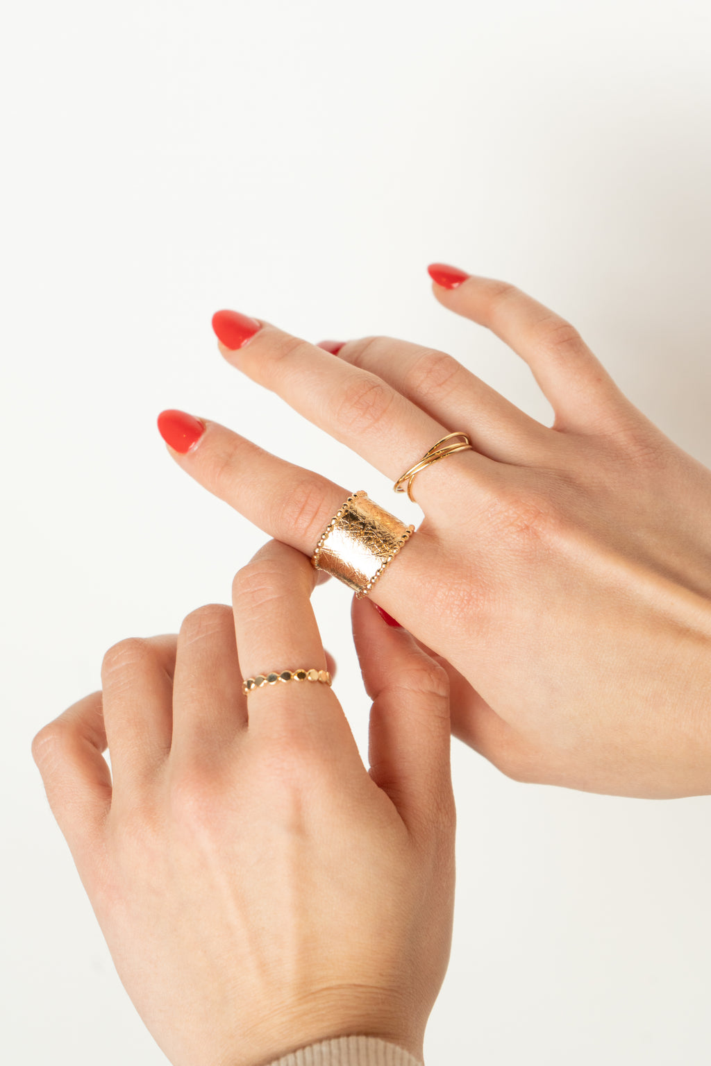 Connected Three Wire Ring - 14K Gold Filled