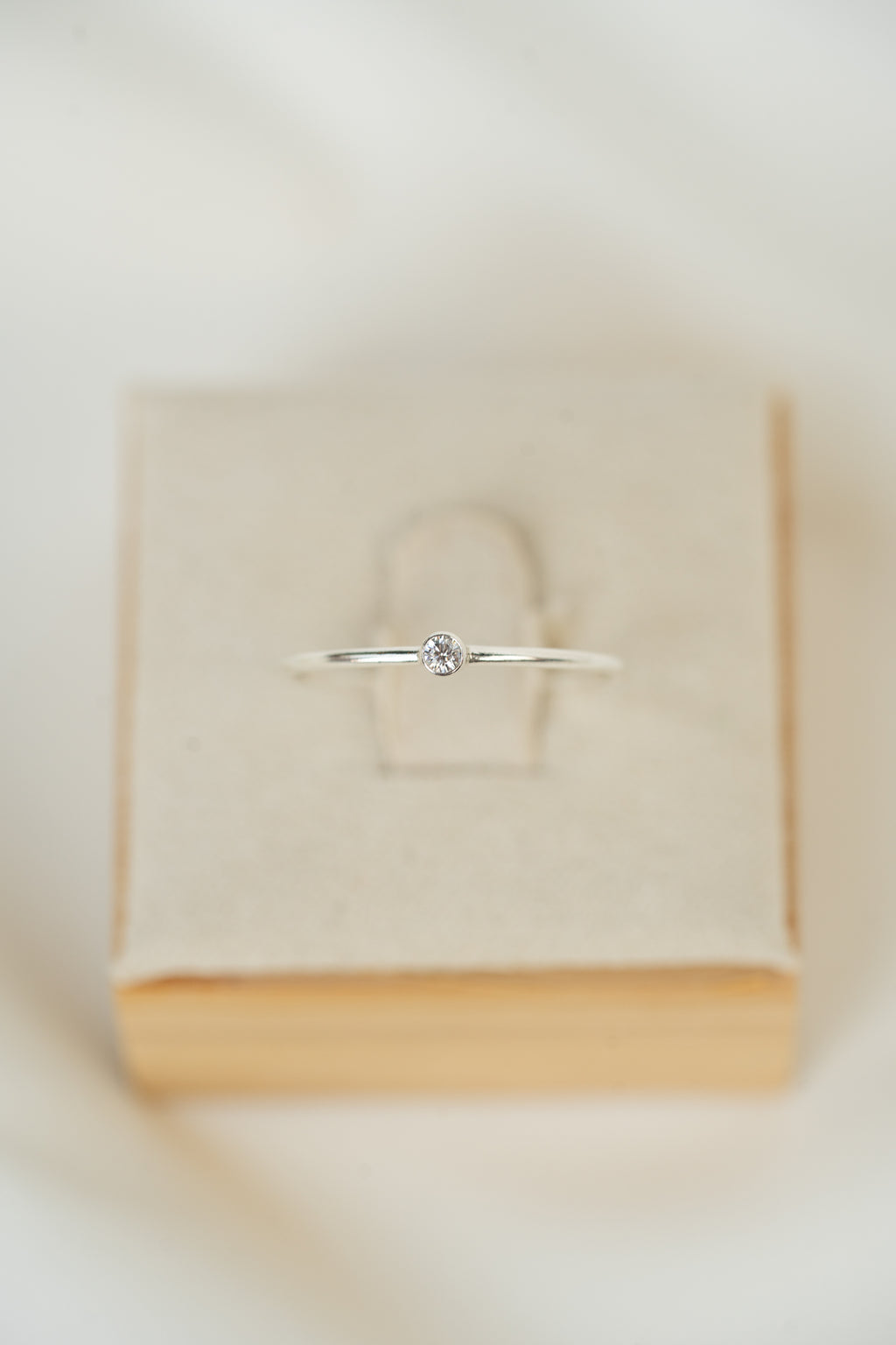 Clear CZ Gemstone Ring - Sterling Silver