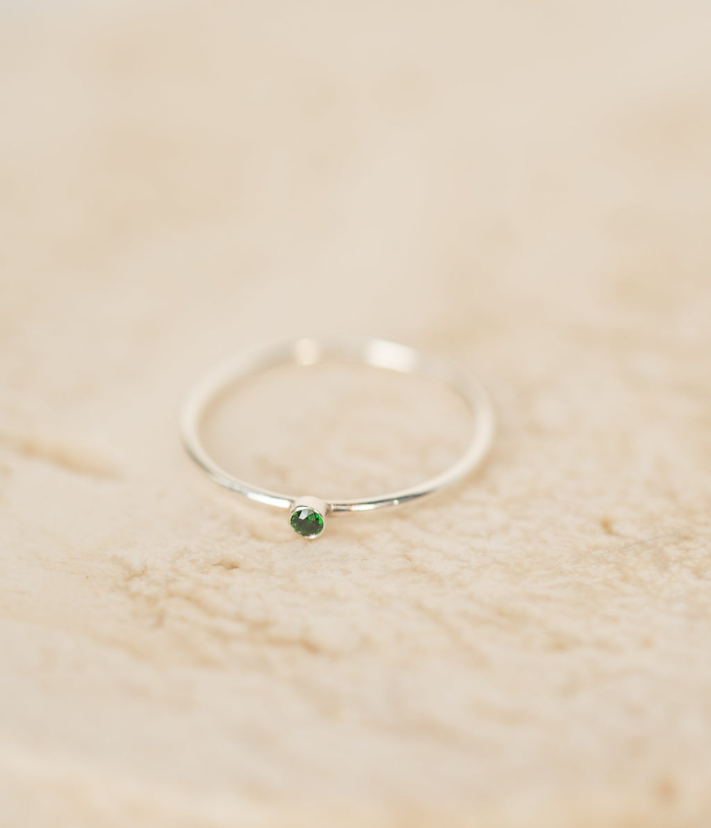 Green CZ Gemstone Ring