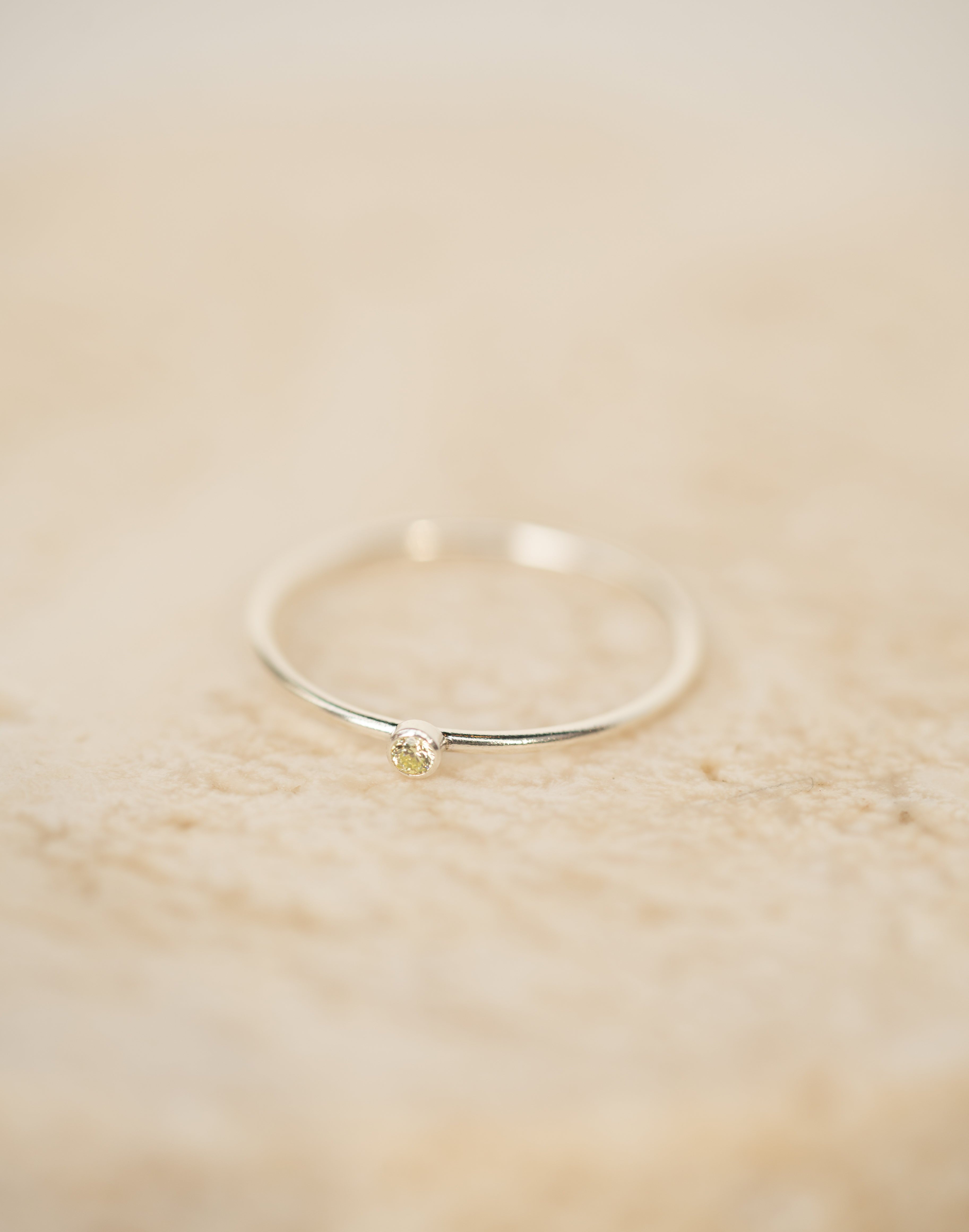 Lime Green CZ Gemstone Ring