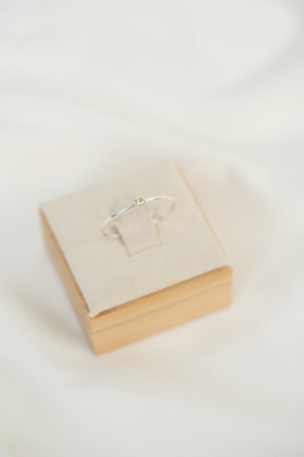 Lime Green CZ Gemstone Ring - Sterling Silver