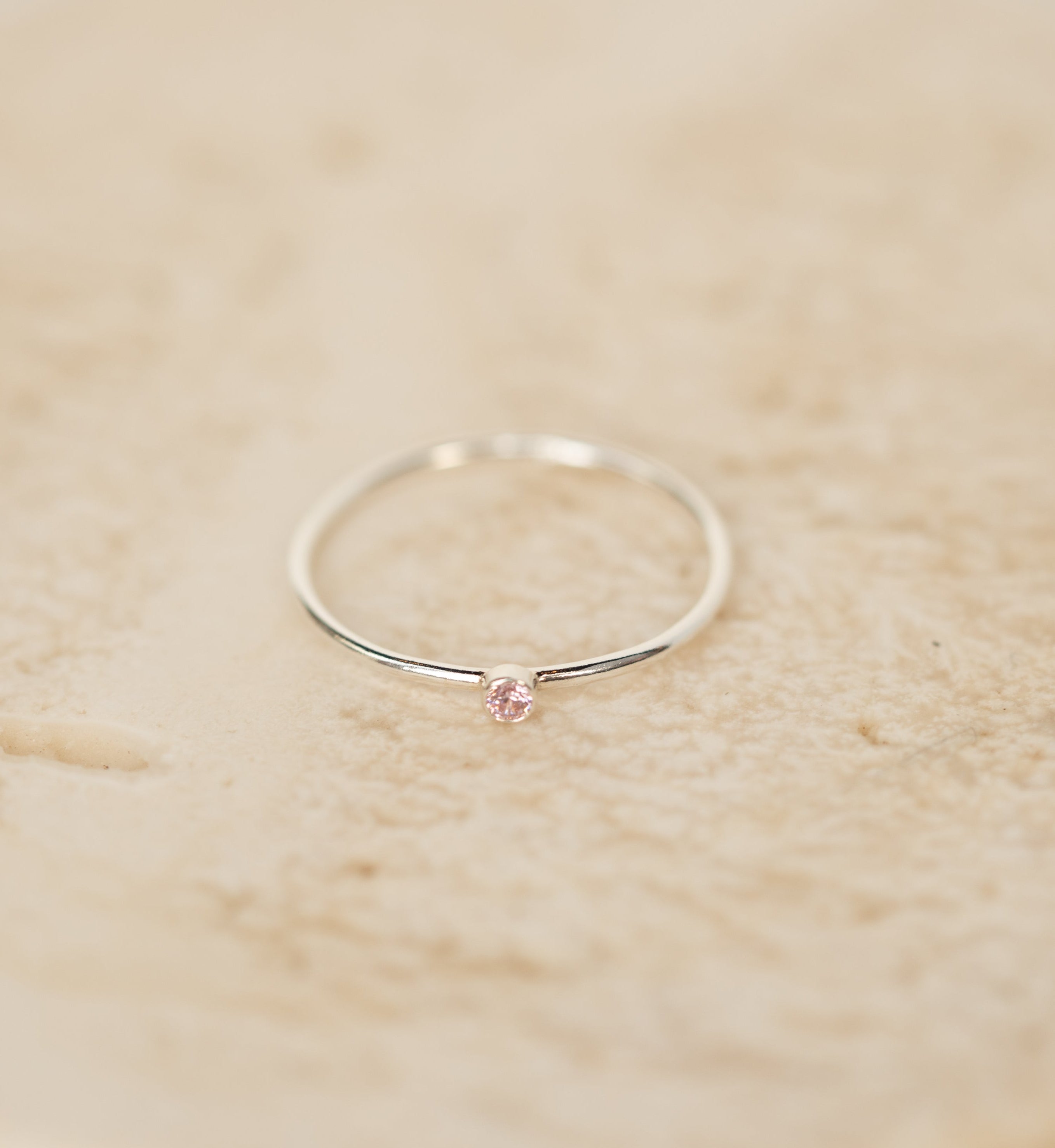 Pink CZ Gemstone Ring