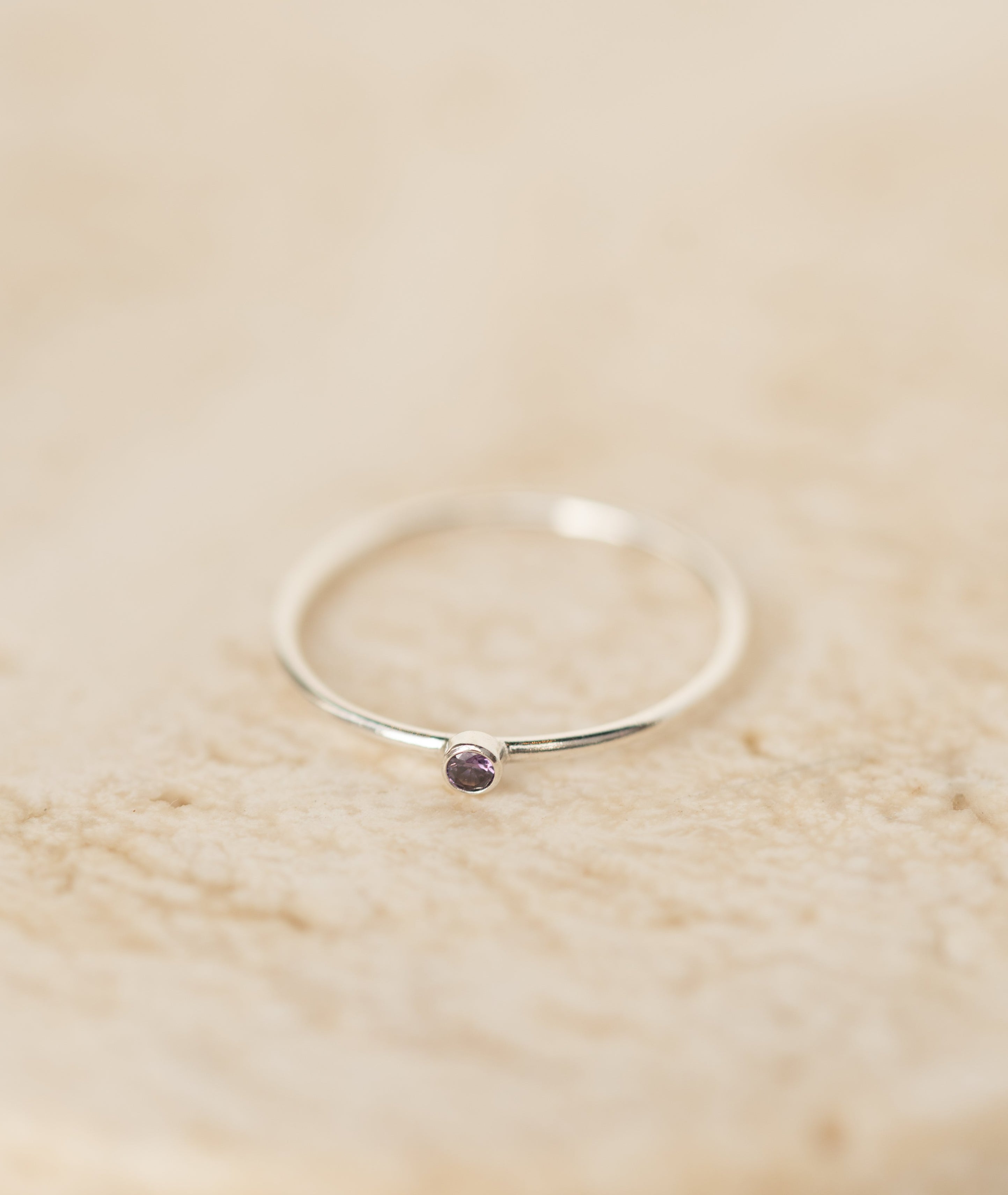 Purple CZ Gemstone Ring