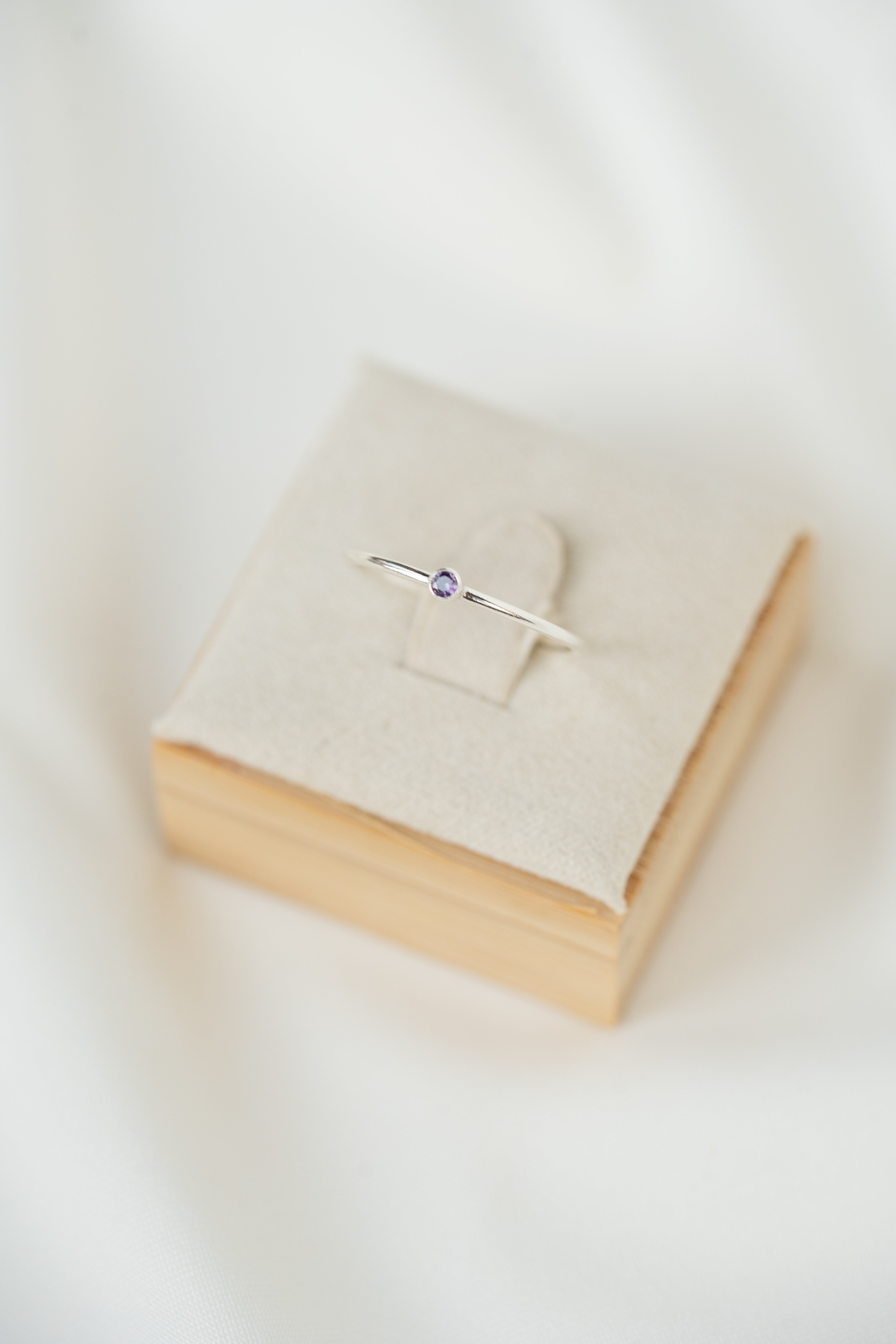 Purple CZ Gemstone Ring