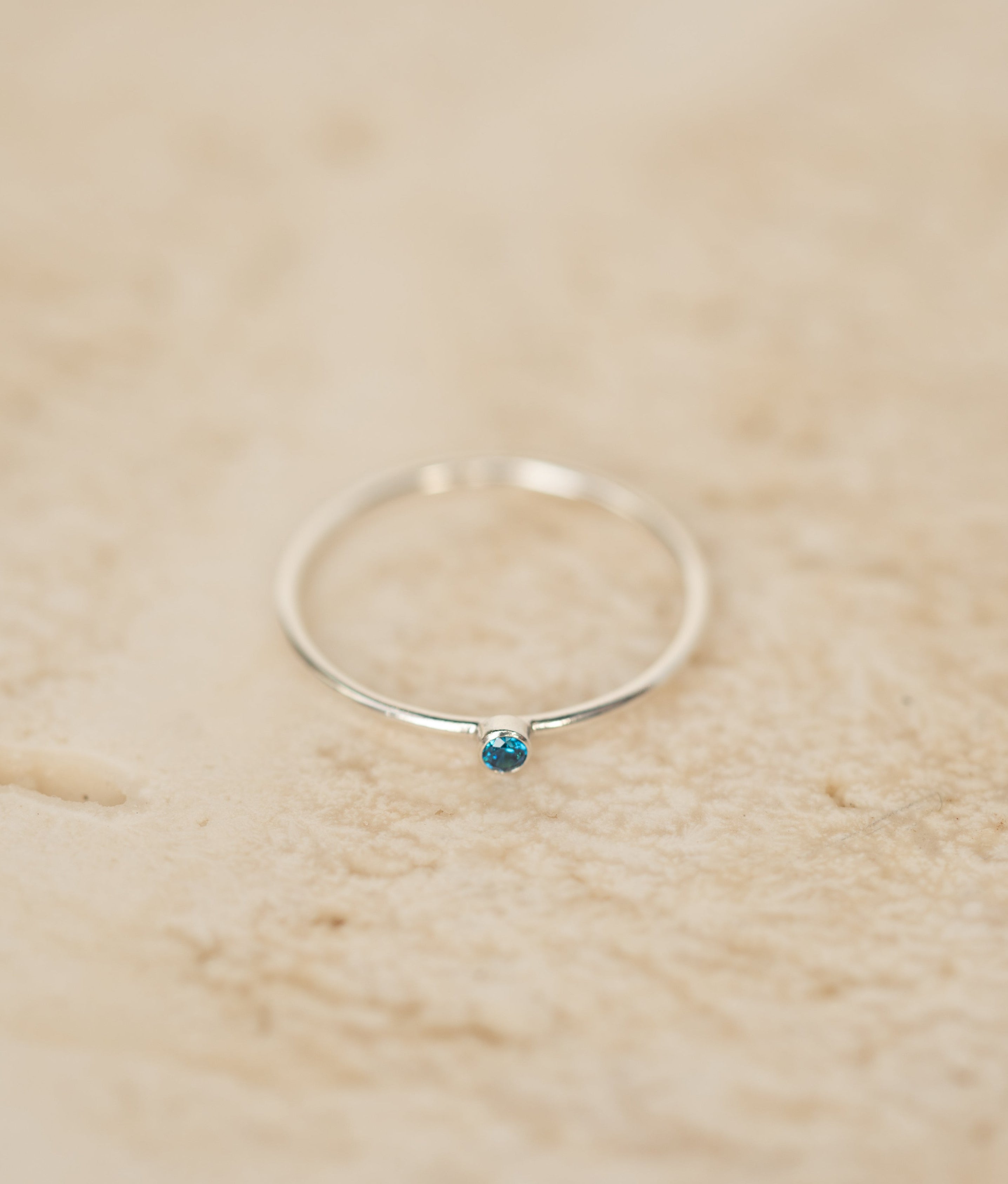 Swiss Blue CZ Gemstone Ring