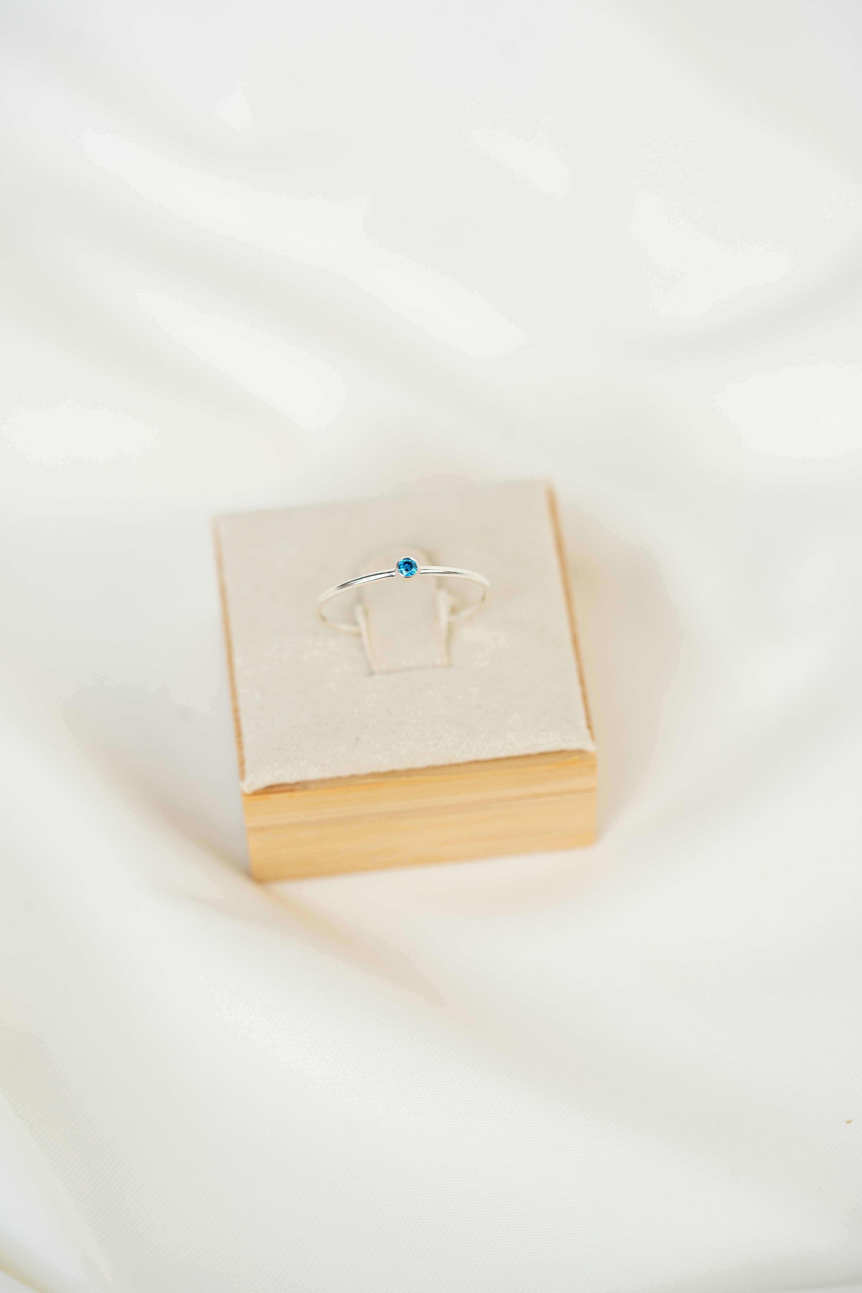 Swiss Blue CZ Gemstone Ring