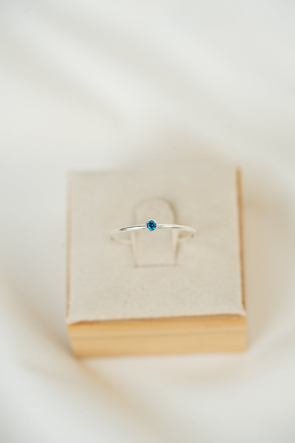 Swiss Blue CZ Gemstone Ring - Sterling Silver