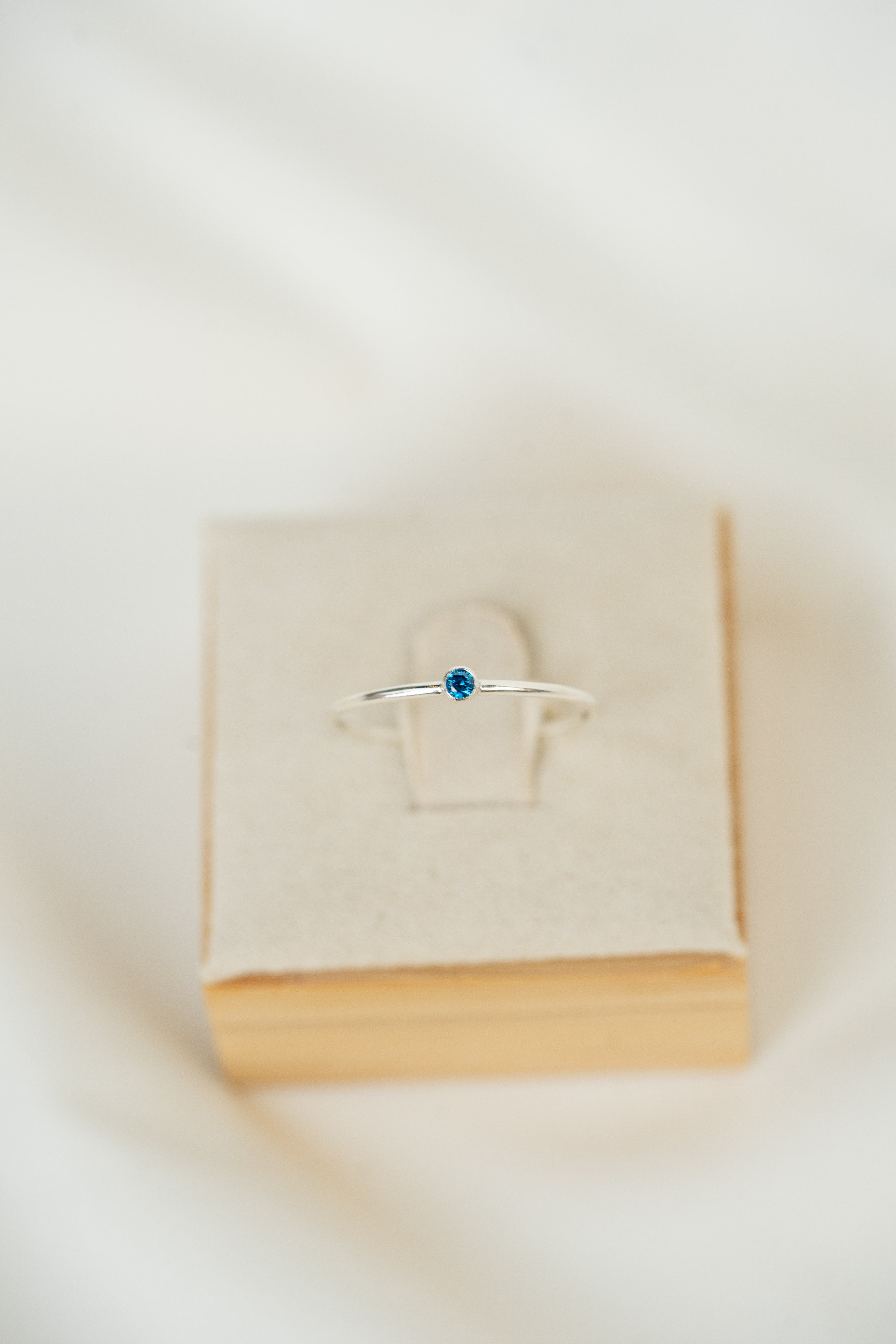 Swiss Blue CZ Gemstone Ring